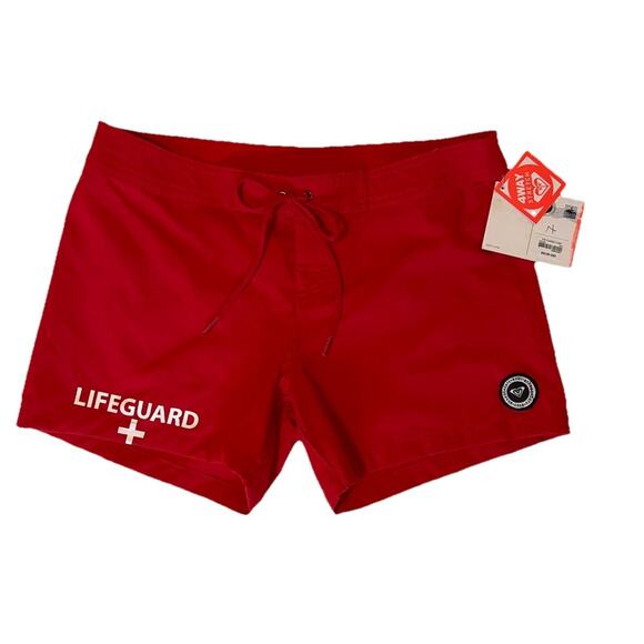 Roxy Lifeguard‎ Board Shorts Size 7 – Red NWT Uniform Swim Trunks - Picture 1 of 7